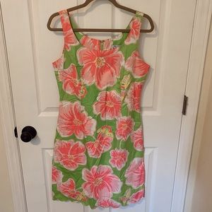 lilly pulitzer vintage pink green printed dress